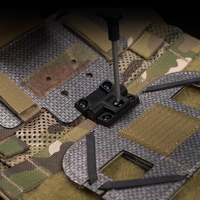 Let Me Be Airsoft Plate Carrier Molle Phone Carrier Outdoor Lightweight Navigation Board，Wide Angle Foldable Phone Holder Chest Rig Hovering Mount Tactical Vest Accessory (Black)