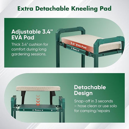 SakerPlus Garden Kneeler and Seat, Heavy Duty Foldable Garden Stool | 10-inch - Image 8