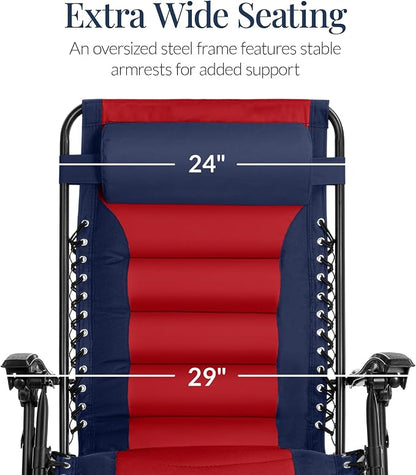 Best Choice Products Oversized Padded Zero Gravity Chair, Folding Outdoor Patio - Image 3