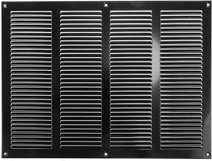 Repa Market 2-Pack Air Vent Cover 16x12 Inch (Outer Dimensions) Black Galvanized Steel Louvered Grill Cover with Mesh Screen/Wall or Ceiling Vent/HVAC Register for Indoor and Outdoor Ventilation
