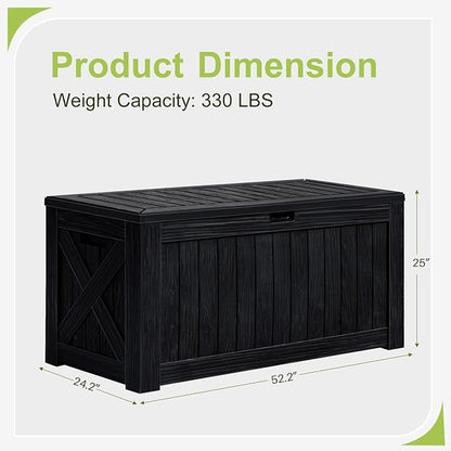 Greesum 120 Gallon Deck Box, Resin Outdoor Storage Container, Garden Tools - Image 6