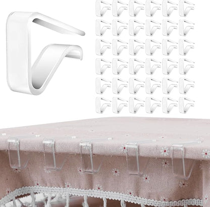 36 Pieces Clear Tablecloth Clips, Durable Plastic Table Cover Holders, Windproof Transparent Clamps for Securing Tablecloths Indoor Outdoor Party, Wedding, Christmas Event, Picnic, Camping (36, Small)