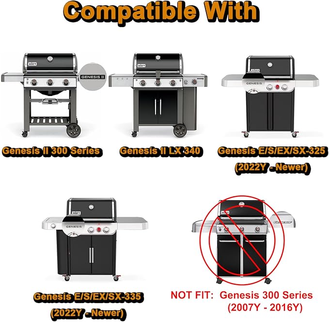 66095 Genesis II E-310 Grill Grates Replacement Parts for Weber Genesis II E-335 II E-315 II E335 II E-330 II S-335 II SE-310 II S-345 II SE-345 II SE-330 II 300 Series GS4 66802 Cooking Grates