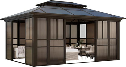 12x16 Sunroom Gazebo, Enclosed Outdoor Solarium - Image 7