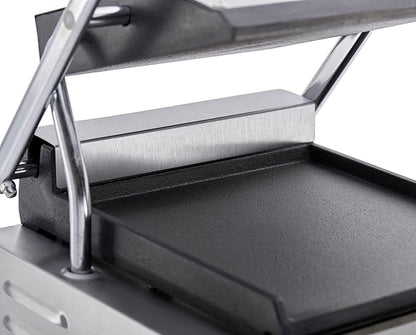 Kratos Commercial Electric Panini Sandwich Grill with Smooth Plates, 9" x 9" Cooking Surface, Commercial Countertop Panini Press, 120V, 1750W (29Y-018)