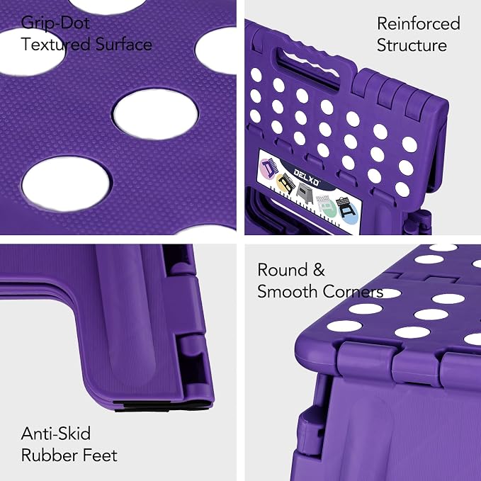 Delxo Folding Step Stool 13 Inch, 300 Lbs Step Stool - Image 8