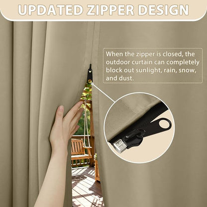 HDCAXKJ Waterproof Outdoor Curtains - Image 2