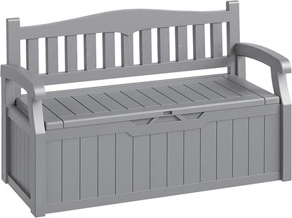 80-Gallon Outdoor Storage Bench, Waterproof Deck Box by Acurax