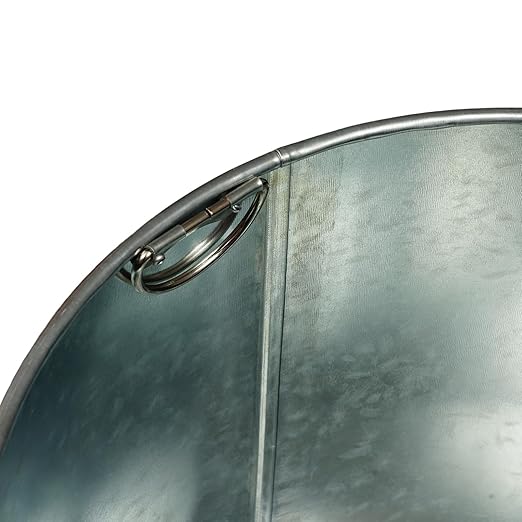 15.48 Gallon Commercial Trash Can, White Open Top Outdoor Indoor Waste Container Stainless Steel Large Garbage Enclosure with Lid, 15 x 30.7 inch