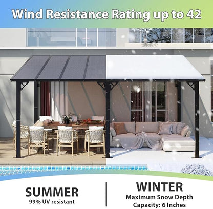 Aoxun 16’x10’ Gazebo with Aluminum Frame & Polycarbonate Panel, Outdoor Patio - Image 3