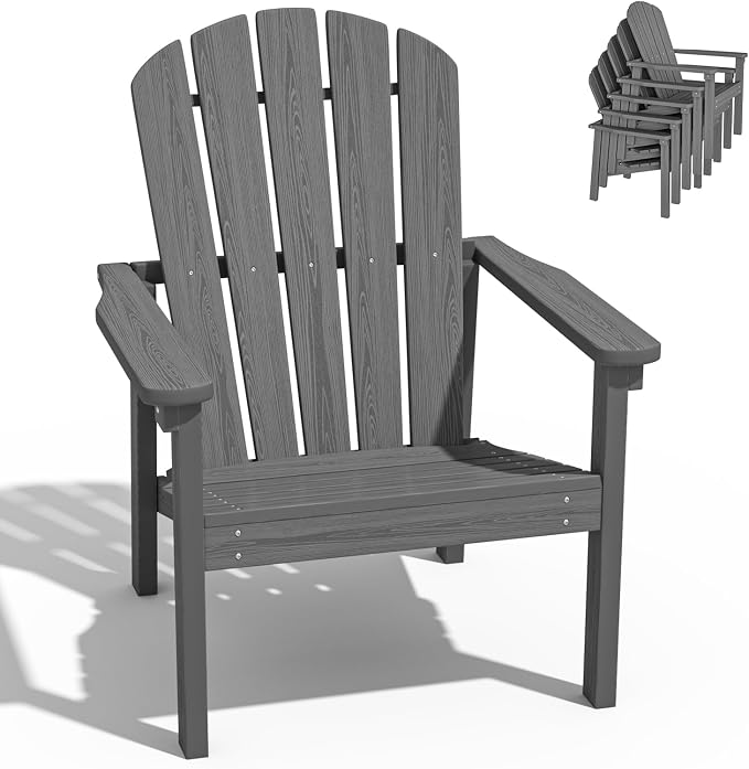 Stackable Adirondack Chairs, Compact All Weather HDPE, All-Weather by nevilywood