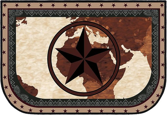 Demissle Cabin Fireplace Hearth Rug Fireplace Mats Cabin Southwestern Fireproof Rug Fire Resistant Mat for Wood Stove Floor for Kitchen Indoor Outdoor(27 x 48 Inch,Retro)
