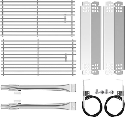 Grill Parts for Nexgrill Replacement Parts 2 Burner 720-0864 720-0864M,Stainless Cooking Grate,Heat Shield,Burner Kit for Megamaster 720-0864MA Grill Grates Replacement Parts kit for nexgrill grates