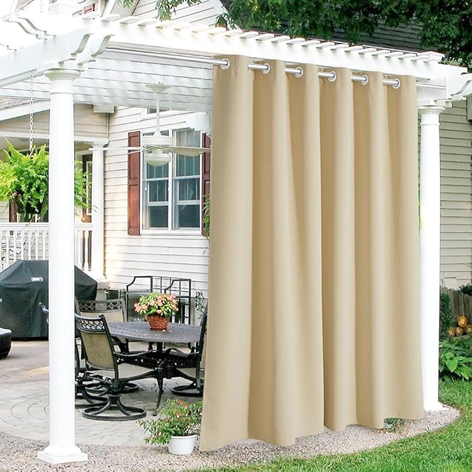 RYB HOME Outdoor Curtains for Patio Waterproof Privacy Thermal Insulated | by RYBHOME