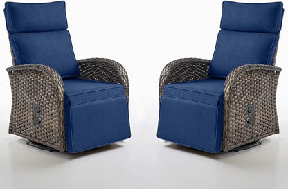 Swivel Outdoor Recliner Chair Set of 2 by Belord