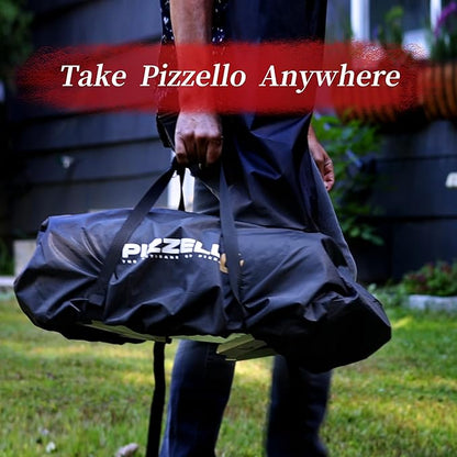 PIZZELLO 12" Outdoor Pizza Oven Propane and Wood Fired Pizza Maker Multi-Fuel Pizza Ovens with Gas Burner, Wood Tray, Stone, Pizza Peel, Cover, Forte Gas (Black)
