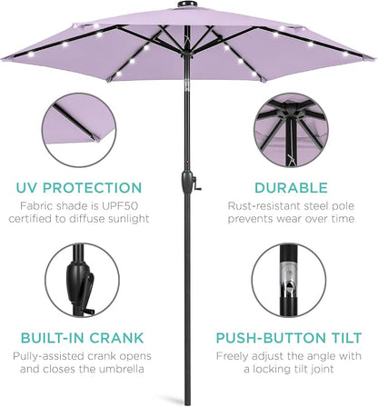 Best Choice Products 7.5ft Solar Umbrella LED Lighted Patio Umbrella, Table - Image 5