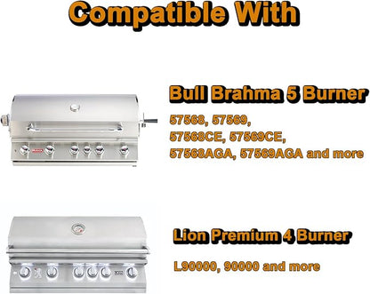 16517 Grill Grates Replacement Parts for Bull Grill Parts 5 Burner Brahma 30 Inch 57568 57569 57568CE 57569CE 57568AGA 57569AGA Lion Premuim L90000 40 Inch Stainless Steel Cooking Grate 5 Pcs