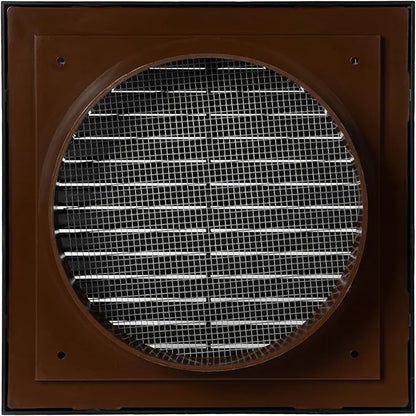 Black 6" Inch Ventilation Grille - Inside/Outside use - (Flange 5.9"Ø/Cover 8"x8") - Air Vent Louver - Exhaust Hood - Available 3 Sizes / 4 Colors.