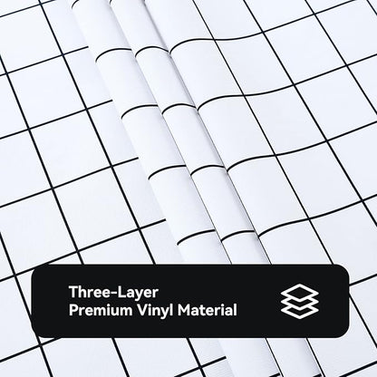 Romanstile Rectangle Vinyl Tablecloth, 100% Waterproof Oil-Proof Checkered Plastic Table Cloth, Heavy Duty Wipeable Table Covers for Dining, Camping, Picnic, Outdoor - 54 x 78 Inch, White