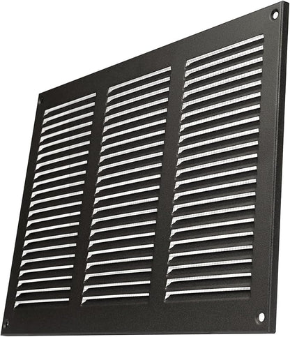 Repa Market 12x8 Inch Air Vent Cover/Anthracite Galvanized Steel Louvered Grill Cover with Mesh Screen/Wall or Ceiling Vent/Durable Flush Mount HVAC Register for Indoor and Outdoor Ventilation