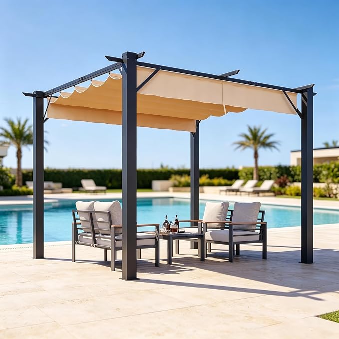 Aoxun 10'x12' Retractable Pergola by Aoxun