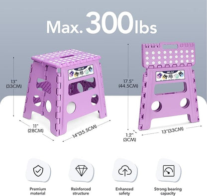 Delxo Folding Step Stool 13 Inch, 300 Lbs Step Stool - Image 2