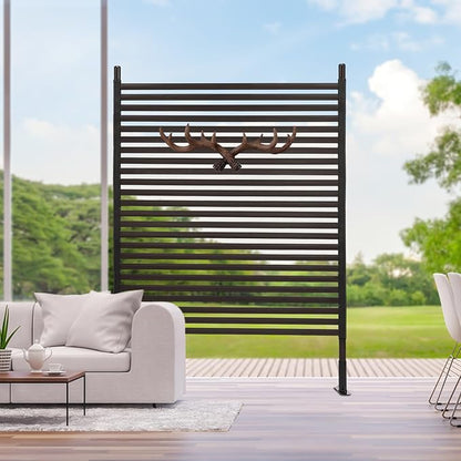 Outdoor Privacy Fence Screen, Privacy Fence Screen for Outside Decorative Privacy Screen Fence Panels,3.6 ft W x 4.92 ft H Tall Divider for Outdoor Garden Backyard Patio Decorative,Brown,1PC