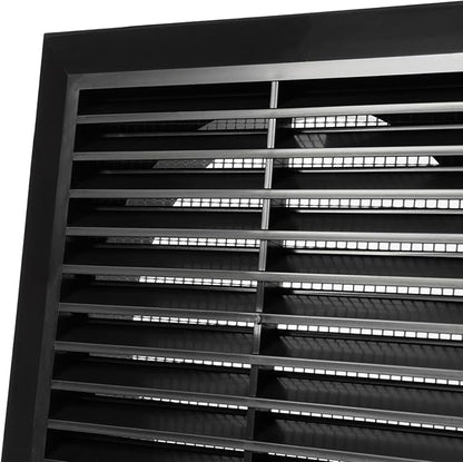 Black 5'' Inch Ventilation Grille - Inside/Outside use - (Flange 4.9''Ø/Cover 6.7''x6.7'') - Air Vent Louver - Exhaust Hood - Available 3 Sizes / 4 Colors.