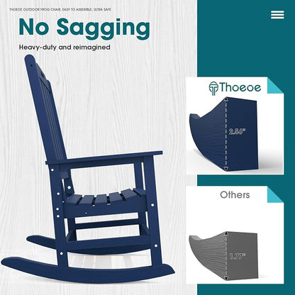 THOEOE Outdoor Rocking Chairs, Oversized Patio Rocking Chair | HDPE Outdoor - Image 6