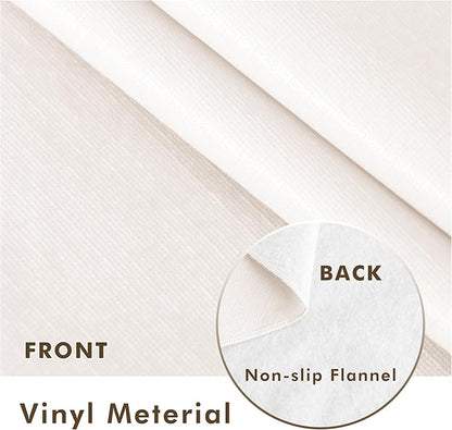 Nasitos 2 Pack Vinyl Square Table Cloth 54x54 Inch-Beige Waterproof Oil-Proof Card Tablecloths, Wipeable Spill-Proof Square Flannel Backed Small Tablecloths for Coffee Table, Indoor&Outdoor