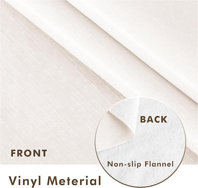 Nasitos 2 Pack Vinyl Tablecloth Rectangle 60x102 Inch-Beige Table Covers with Flannel Backing for 6 Foot Rectangle Tables, Tablecloth for Outdoor Wedding, Festival, Bridal Shower, Outdoor Bash