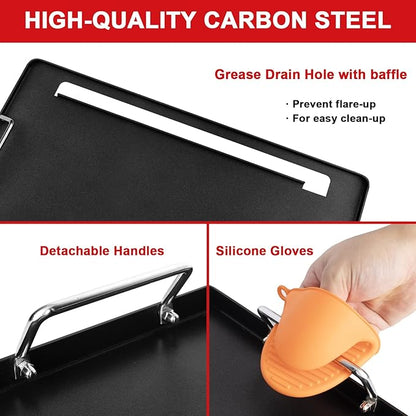 Full-Size Griddle Inserts for Charbroil Classic 280 2 Burner Gas Grills 463672817 463672817-P2 463613717 463647018, Flat Top Grill Griddle for Charbroil American Gourmet 463672717 465635821 465636021