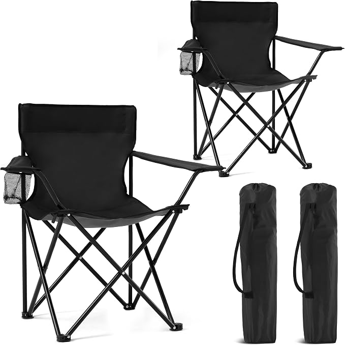 2 Pack Portable Camping Chairs Folding Lawn Chair Outdoor Lightweight Beach by Canpsky