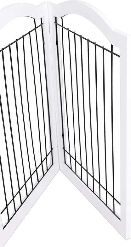 Internet's Best Wire Dog Gate with Arched Top - 4 Panel - 30" Tall - White