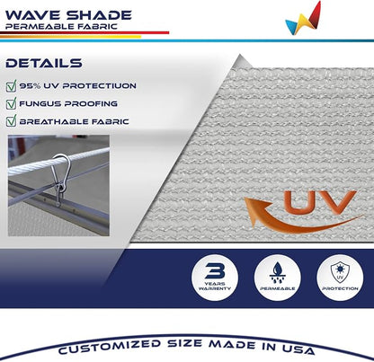 Windscreen4less 7' x 21' Retractable Sun Shade Canopy Cover Sliding Wave Shade - Image 3