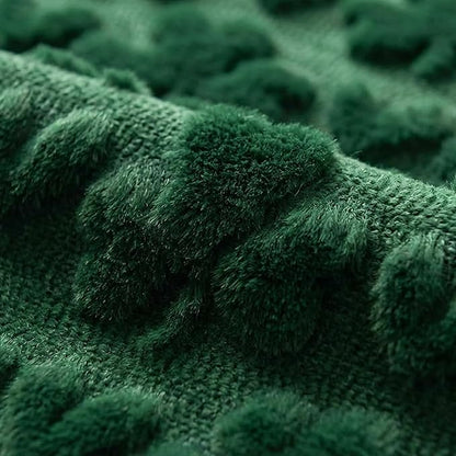 Artoid Mode Green Soft Plush Faux Fur Jacquard Heart Clover St. Patrick's Day Table Runner, Seasonal Kitchen Dining Table Decoration for Home Party Decor 13x36 Inch