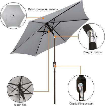 7.5 ft Patio Umbrella, Yard Umbrella, Outdoor Market Umbrella - Image 2