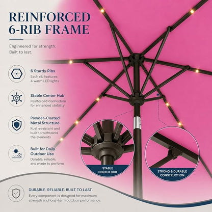 6.5 x 10ft Rectangular Patio Umbrella - Image 4