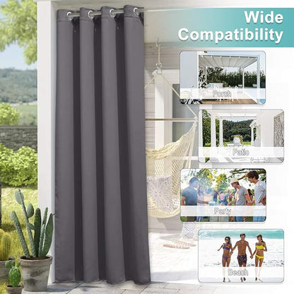 NICETOWN Patio Outdoor Curtain 140" Extra Wide Waterproof - Image 6