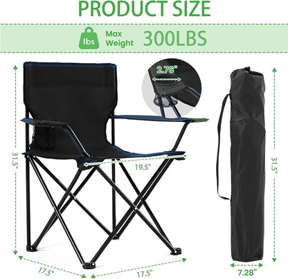4 Pack Lightweight Camping Chairs Folding Lawn Chair Outdoor Beach Chair - Image 3