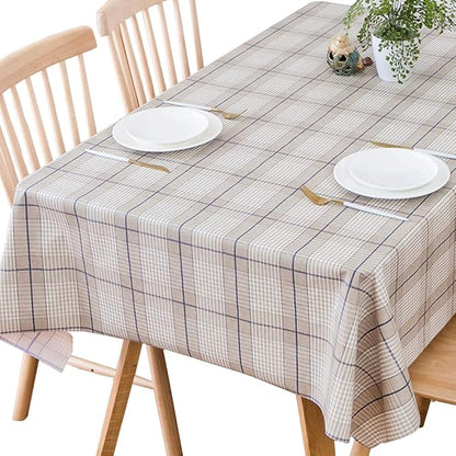 TruDelve Heavy Duty Vinyl Table Cloth for Kitchen Dining Tables Wipeable PVC Tablecloth for Rectangle Table (54'' x 84'', Lattice-3)