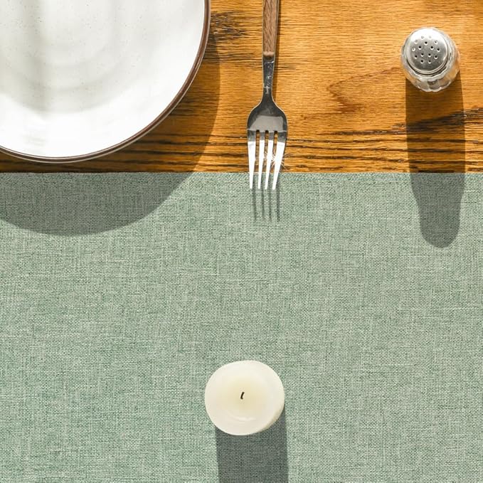 Artoid Mode Sage Green Table Runner, Seasonal Spring Summer Washable Kitchen Dining Table Decoration for Home Party Decor 13x48 Inch