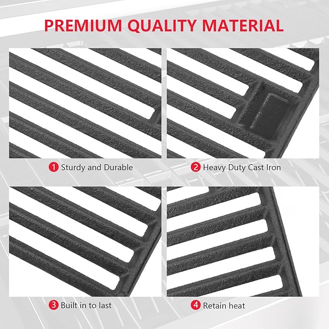 Cooking Grates Replacement Parts for Chargriller Gas Grill 2121,2123, 2222, 2828, 3001, 3030, 3725, 4000, 5050, 5252, 5650,9020,King Griller 3008, 5252,19 3/4" x 6 3/4" Each, 3 Pack