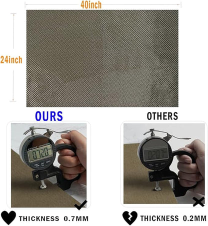 Titanium Adhesive Backed exhaust heat shield 2500 Degrees High Temp Protection Material Thermal Barrier Blanket Mat (24'' X 40'')