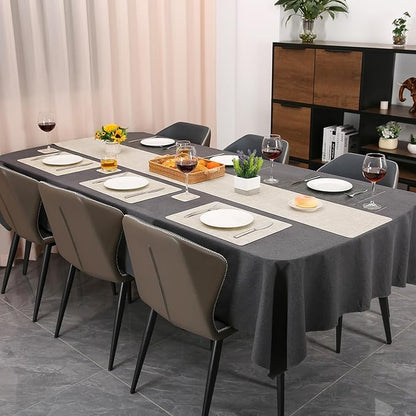Table Runners 72 Inches Long, Dual-Sided Faux Leather Farmhouse Table Runner Waterproof Non-Slip for Living Room Party Home Decor Holiday Decorations(Gray Cream-White, 15 x 72 Inch)