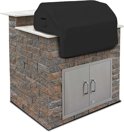 Covers & all Built-in Outdoor Grill Cover, Durable Heavy Duty 18 Oz Waterproof Cover Tuff Material with Air Pocket & Elastic for Snug Fit (36" W x 26" D x 24" H inches, Black)