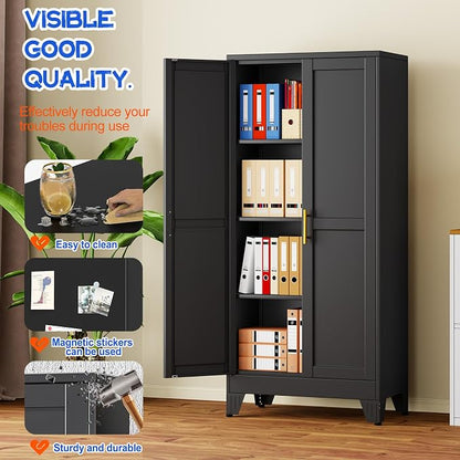 GAIOUS 61''Tall Metal Garage Storage Cabinet, File Cabinet - Image 4