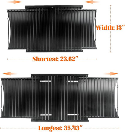 Adjustable Ash Pan for Chargriller Charbroil Grill Charcoal Tray Metal Ash Drip Trays Catcher 23.62" to 35.43" 1224 1324 2121 Fire Grate for Oklahoma Joe Royal Gourmet Replacement Parts