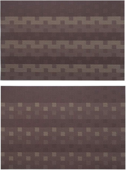 Gugrida Red Placemats 6pcs Placemats PVC Table Mats Woven Vinyl Placemats